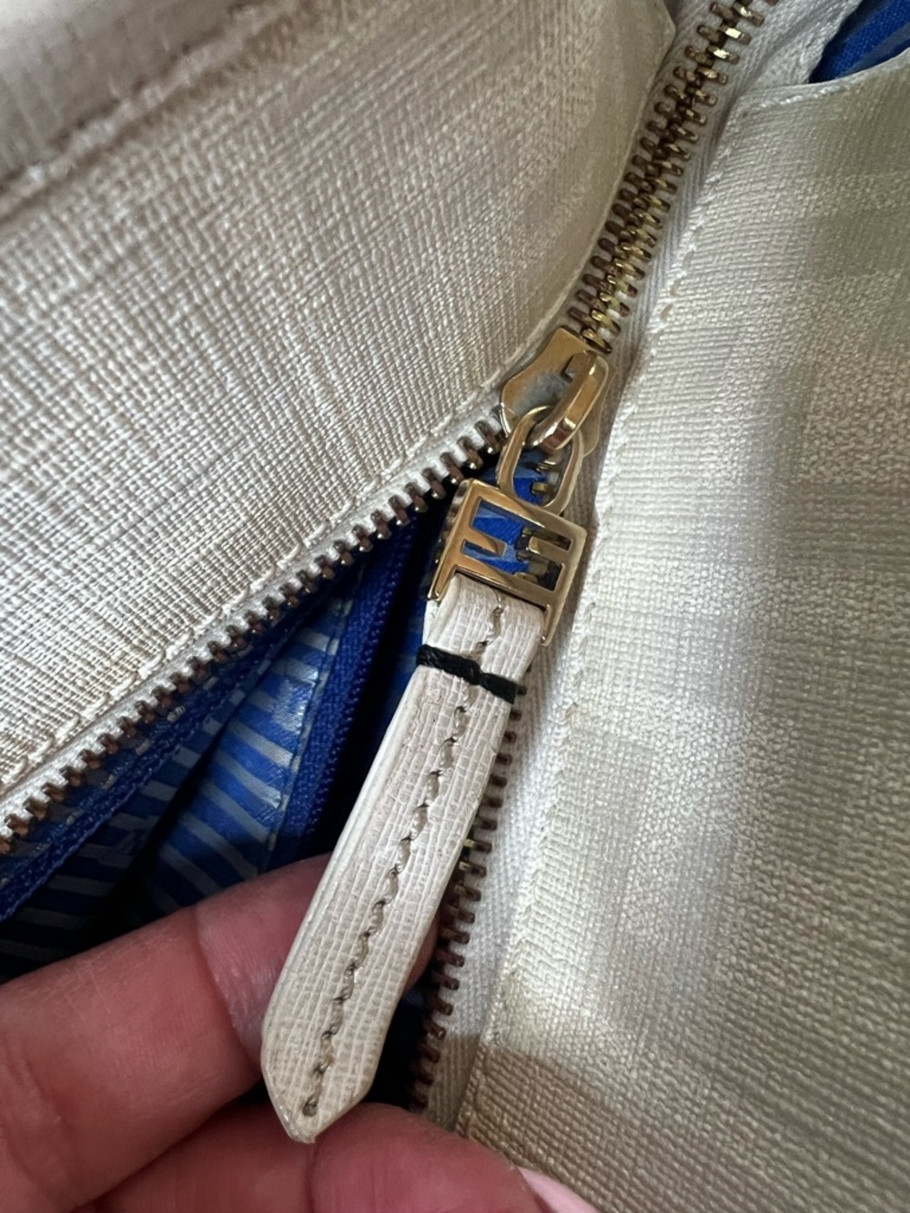FENDI Zucca Spalmati Striped LARGE Tote Bag Authentic - Picture 6 of 15